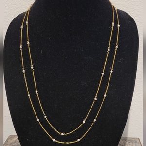 Infinate gold chain with pearls